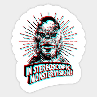 RETRO 3D GLASSES STYLE - Gillman creature from the Black lagoon Sticker